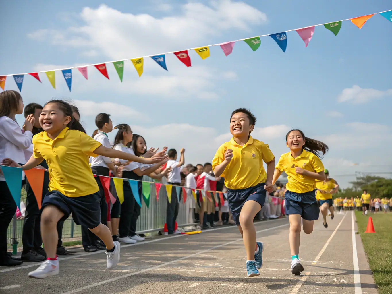 A vibrant image of children participating in a fun run, highlighting the organization's commitment to youth engagement and promoting healthy lifestyles.